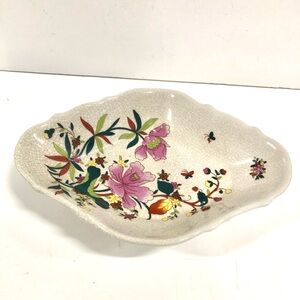 Large Chinese Floral Ceramic Serving Dish